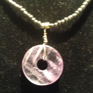 Circle amethyst necklace